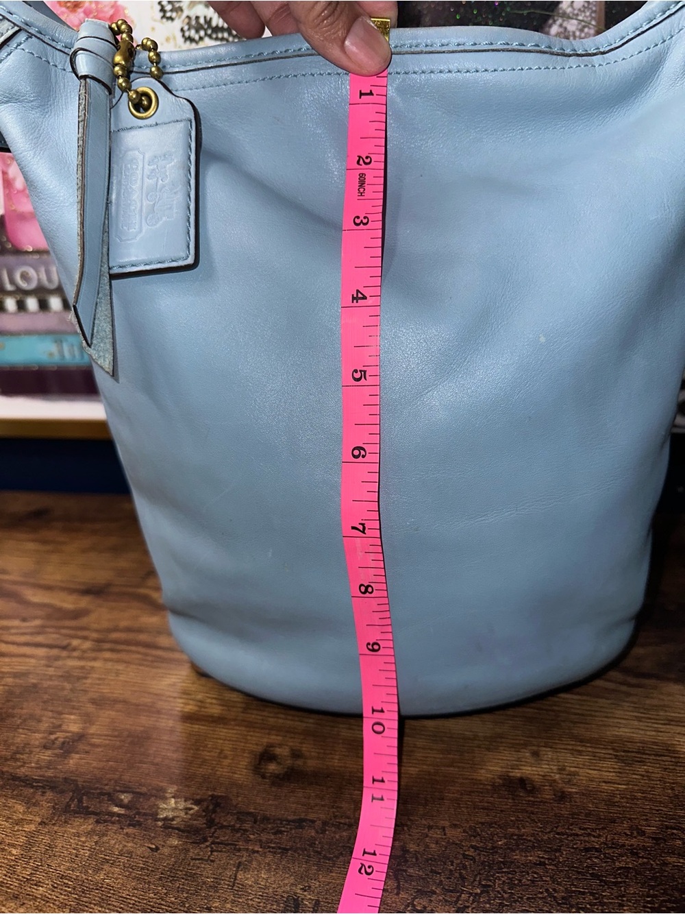 Coach Legacy Lace-Up Hobo Bag 11422 Sky Blue Leather Y2K Vintage Brass - Picture 11 of 16